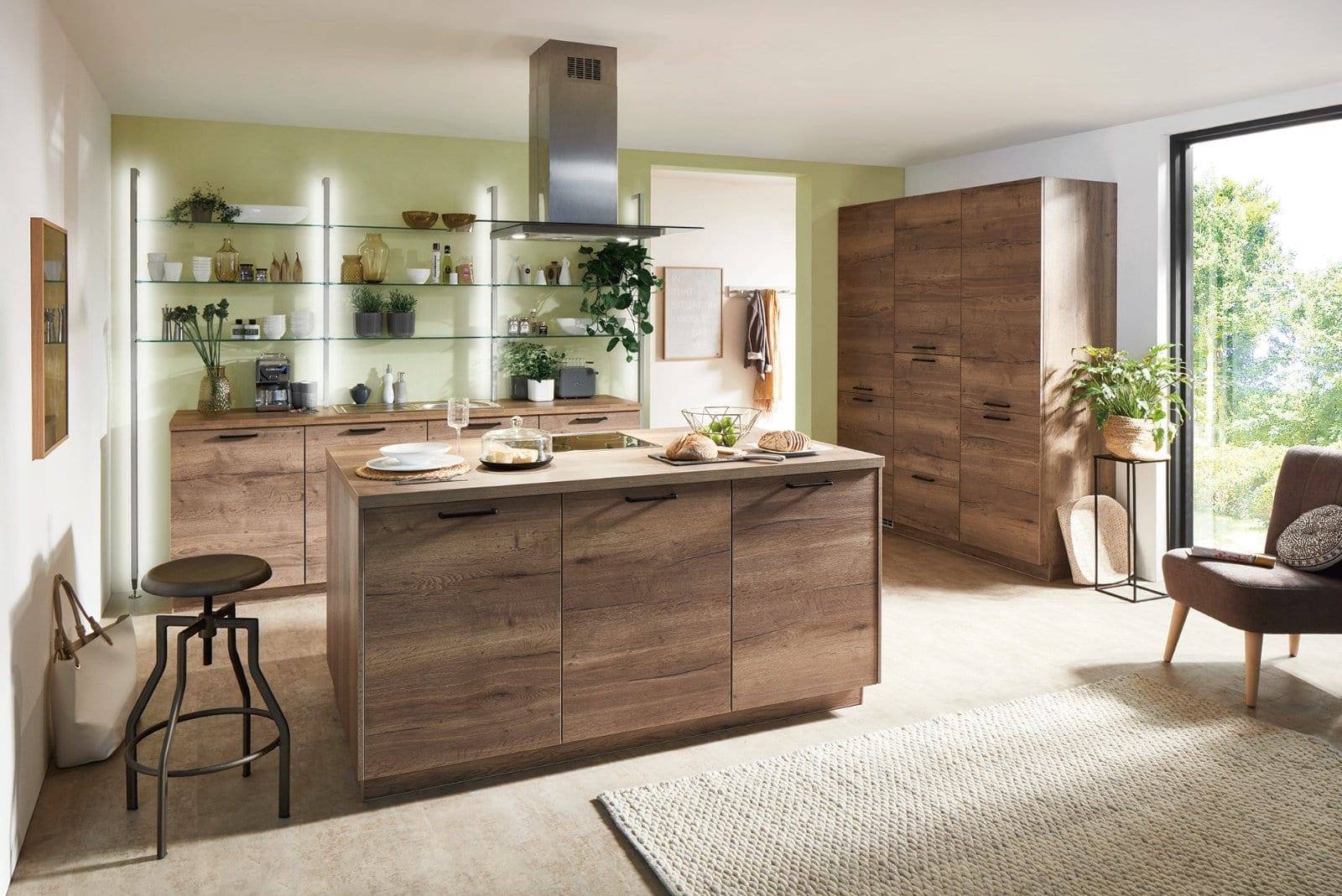 Nobilia Modern Wood Kitchen with Island