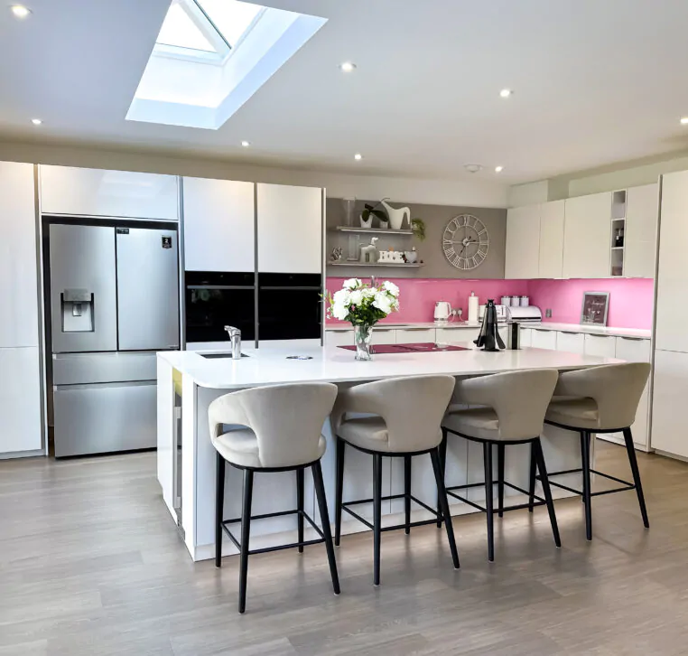 Bespoke Kitchens in Ascot - Pink accent kitchen