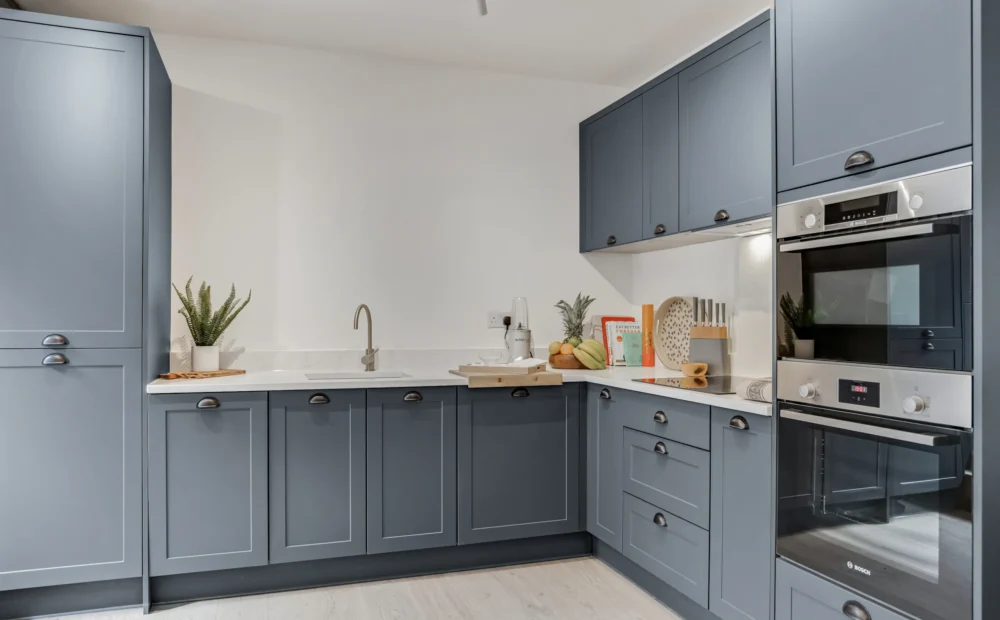 Shaker kitchen installation in new-build residential unit
