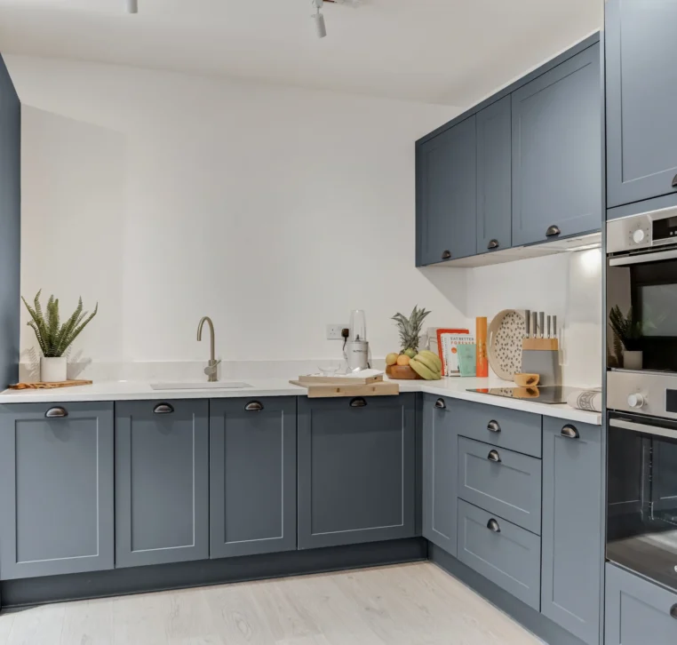 Shaker kitchen installation in new-build residential unit